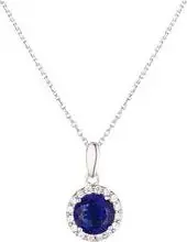 Weißgold-Halskette Bleu Merveilleux mit Zirkonia