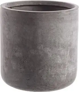 Übertopf Grau Rund M D 42 H 41 aus Glas –