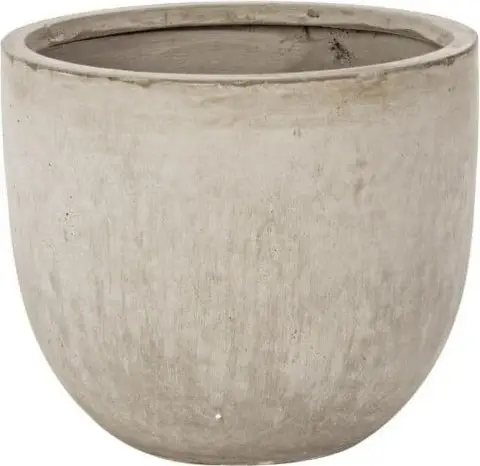 Übertopf Rund Zement S D 32,5 x H 27,5, Sand aus Glas –