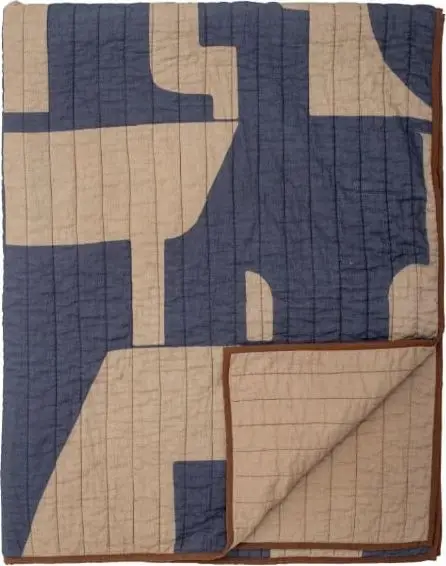 Steppplaid Blue 150×130, Blau