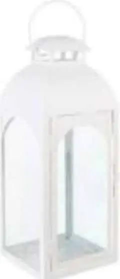 Laterne WHITE mini, Weiß aus Metall