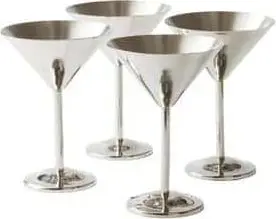 Cocktail Schalen SARAI, 4 Stück, Silber aus Edelstahl