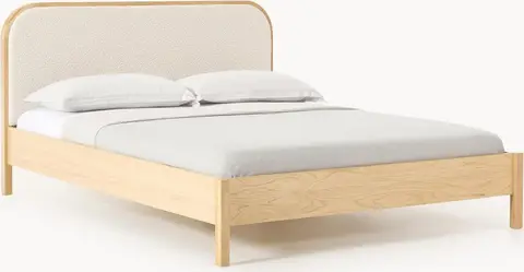 Holzbett mit Kopfteil, Lattenrost und Matratze 180 * 200, Off