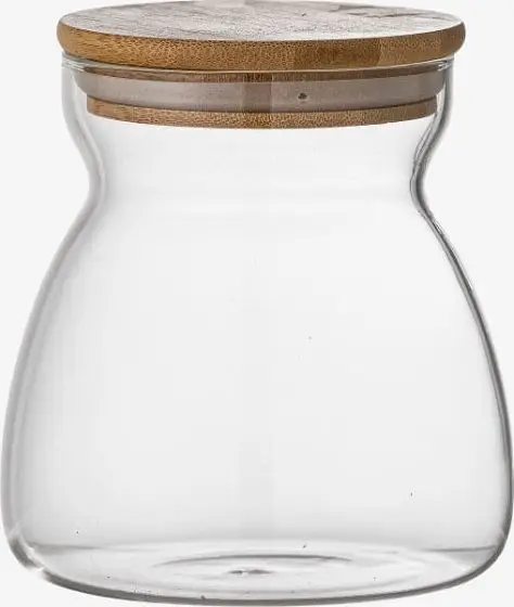Aufbewahrungsglas Tinse, Transparent aus Glas, Bambusholz