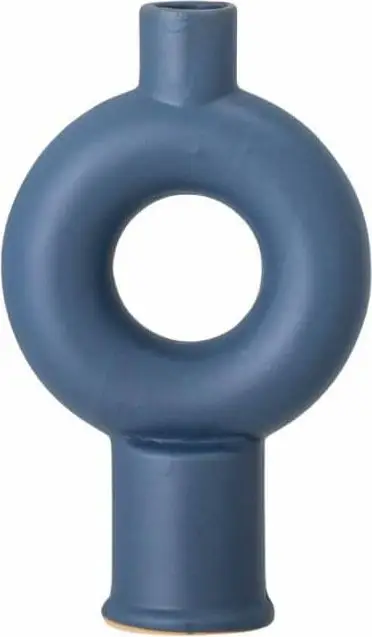 Kerzenständer Blue, Blau aus Steingut
