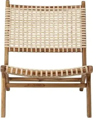 Lounge Sessel Teakholz, Braun aus Rattan