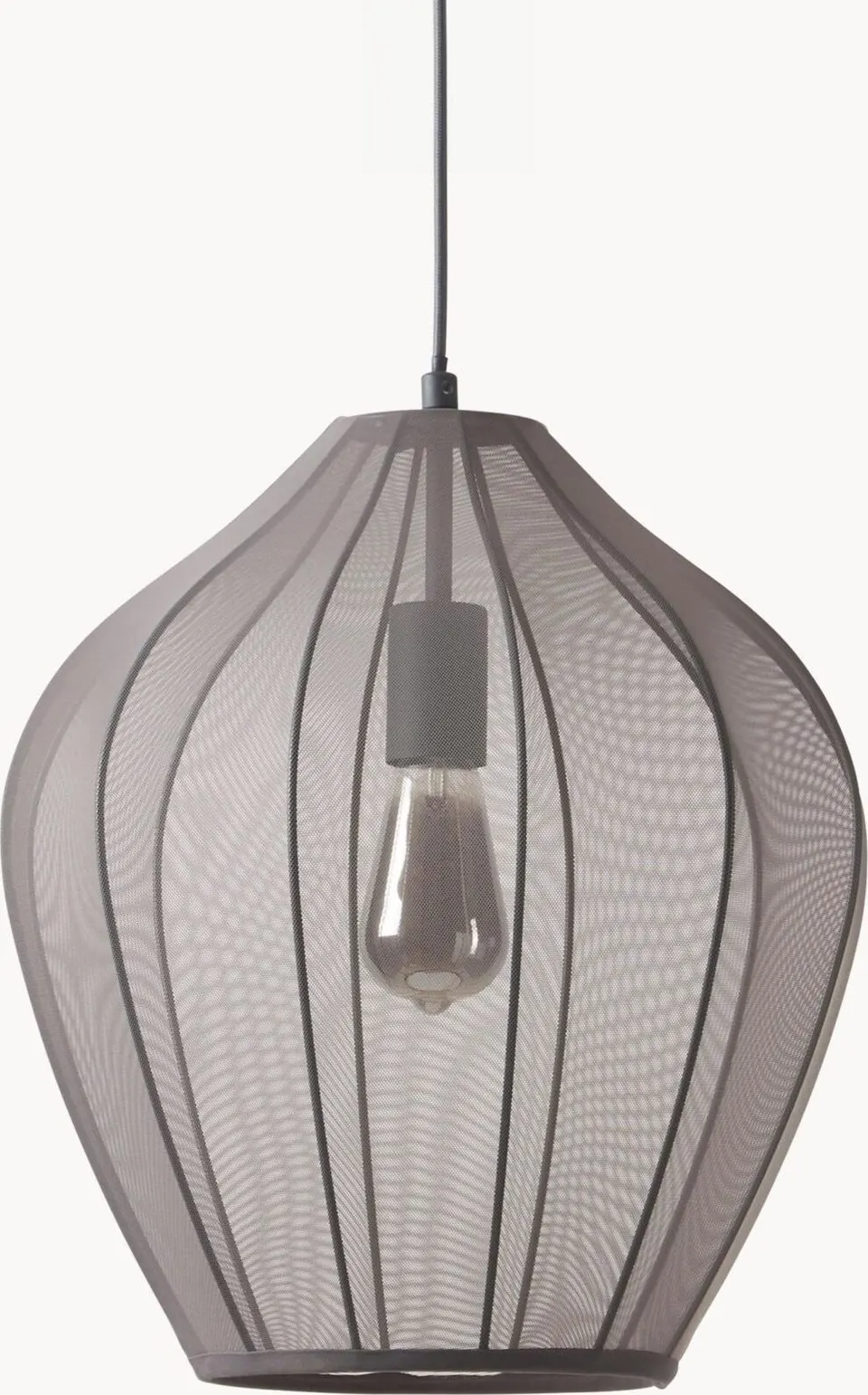 Netzstoff-Pendelleuchte Grau D40cm aus Textil, Metall