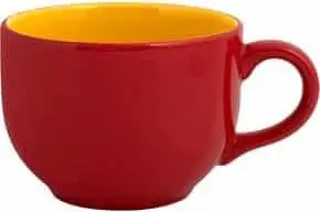 JUMBO Tasse, Rot, Gelb aus Steinzeugkeramik