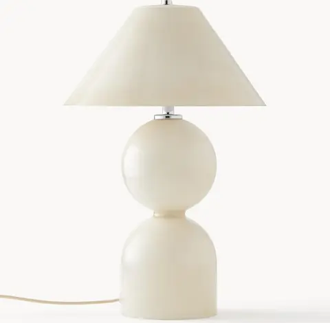 Tischlampe Danielle aus Glas, Beige