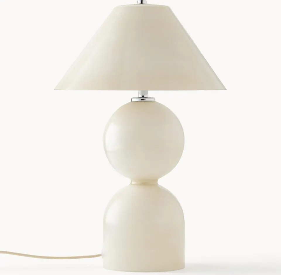 Tischlampe Danielle aus Glas, Beige