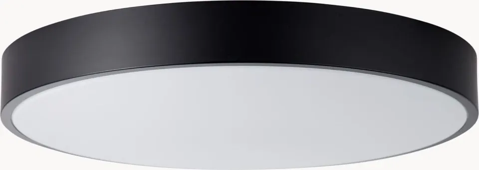LED-Deckenleuchte mit Diffusorscheibe, Schwarz aus Kunststoff, Metal