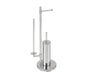 Stand WC – Garnitur, Chrom aus Edelstahl