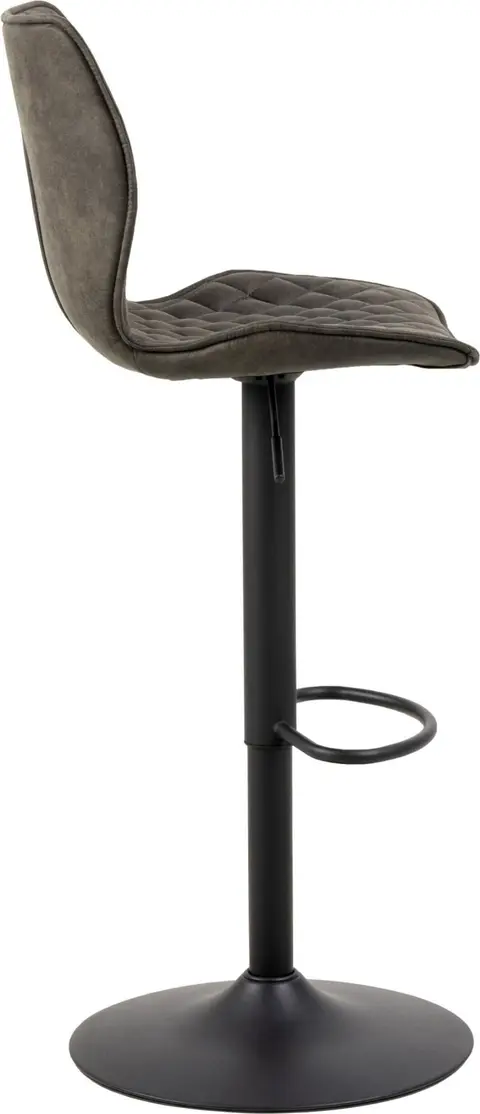 Barhocker NAOMI, Anthrazit, Schwarz matt aus Preston Stoff, Stahl