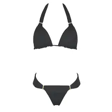Wende-Bikini Cancun, XS, schwarz,blau