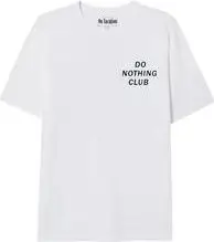 Organic-Baumwoll-Unisex-T-Shirt Do Nothing Club, S, weiß aus Baumwolle
