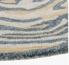Teppich Tiger Blau Beige D 120 aus Wolle – Ansicht 2 – Ansicht 2