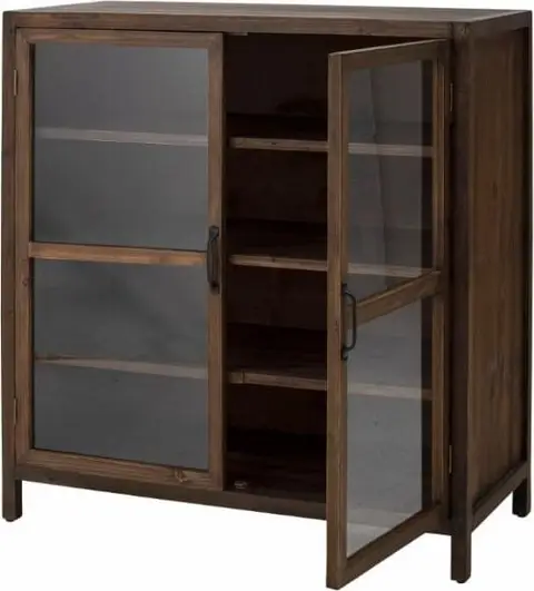 Schrank MARL H 100 x L 95 x T 45, Braun aus Tannenholz, MDF – Ansicht 2 – Ansicht 2
