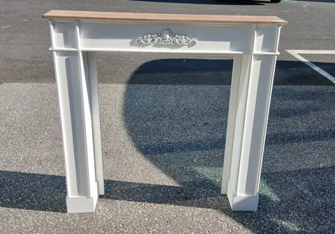 Weiße Kaminkonsole H125x104x18 aus mitteldichte – Ansicht 2 – Ansicht 2