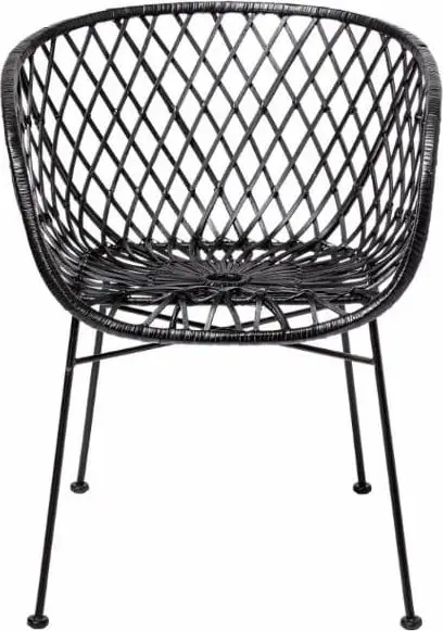 Outdoor Loungesessel KAMA, Schwarz aus Rattan
