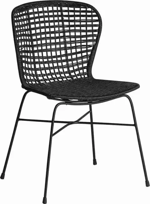 Rattanstuhl schwarz aus Rattan