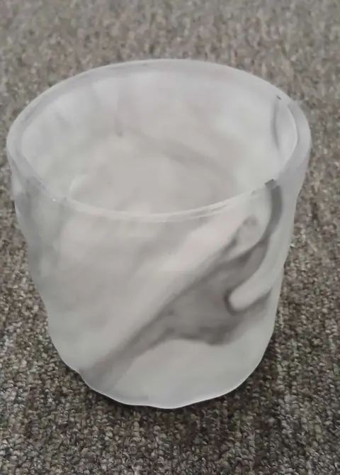 Windlicht Mamorize Schwarz Groß aus Glas
