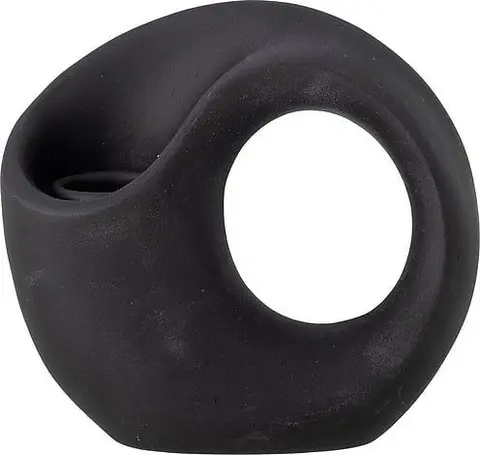 Kerzenhalter Lavinia, Schwarz aus Polyresin