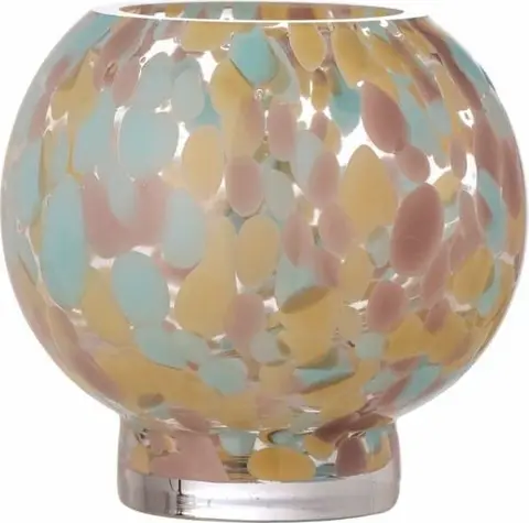 Teelicht Selina, Rosa, Blau aus Glas