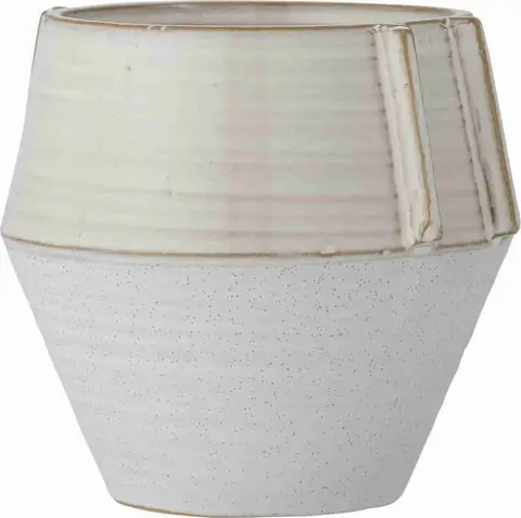 Übertopf Zaki, Creme aus Keramik
