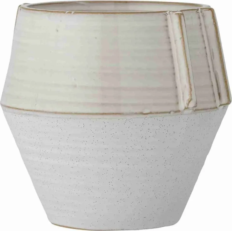 Übertopf Zaki, Creme aus Keramik