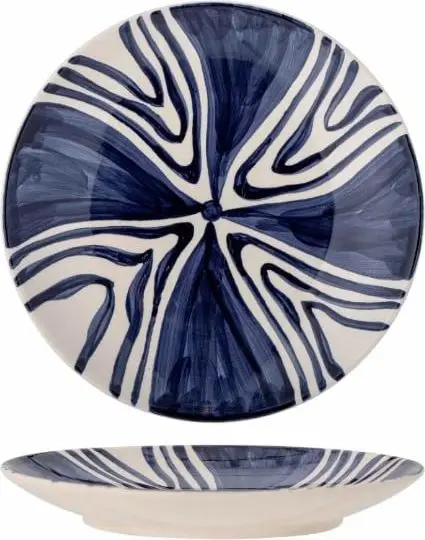 Speiseteller SHAMA, Blau, Weiß aus Steinzeug