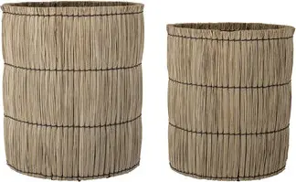 Korb Medong 2er Set, Natur aus Medong ( Sumpfgrasart ), Eisen