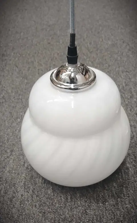 Hängeleuchte Milky, Weiß milchig aus Glas