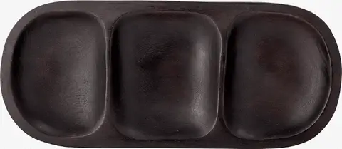 Serviertablett Vasilia, Schwarz aus Mangoholz