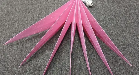 Deko-Leuchte mit Kabel, Pink aus Papier
