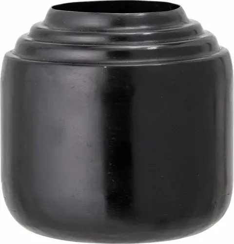Vase Mari, Schwarz aus Metall