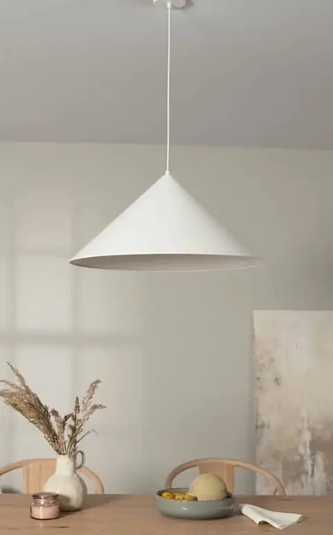 Große Pendelleuchte ALIA aus Metall D70, Weiß