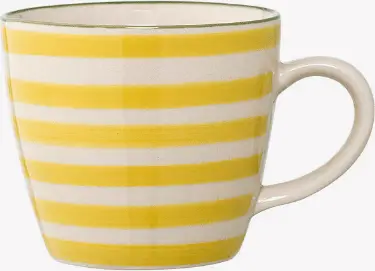 Tasse Patrizia, gelb, weiß aus Steingut