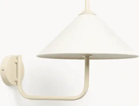 Große Wandleuchte, Beige aus Metall, Textil