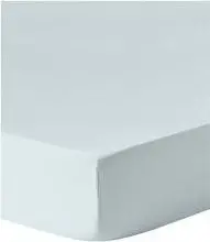 Topper-Spannbettlaken B 180 x L 200 cm, H 15 cm, Hellblau aus Baumwollsatin