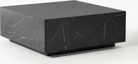 Couchtisch Marmor-Optik Schwarz 90 x 90