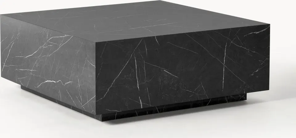 Couchtisch Marmor-Optik Schwarz 90 x 90