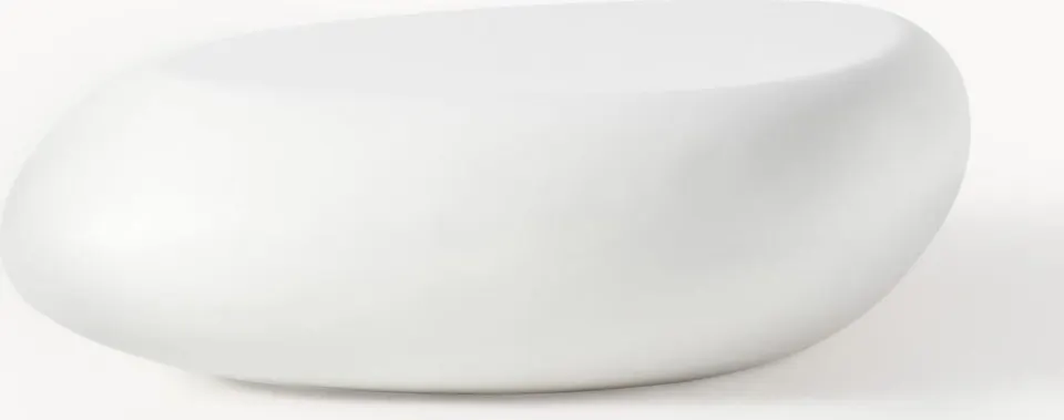 Niedriger Couchtisch organischer Form, Weiß aus Glasfaserkunststoff