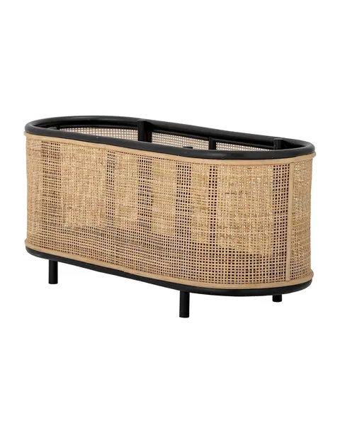 Länglicher Blumenkasten aus schwarz-braunem Rattan – Ansicht 2 – Ansicht 2