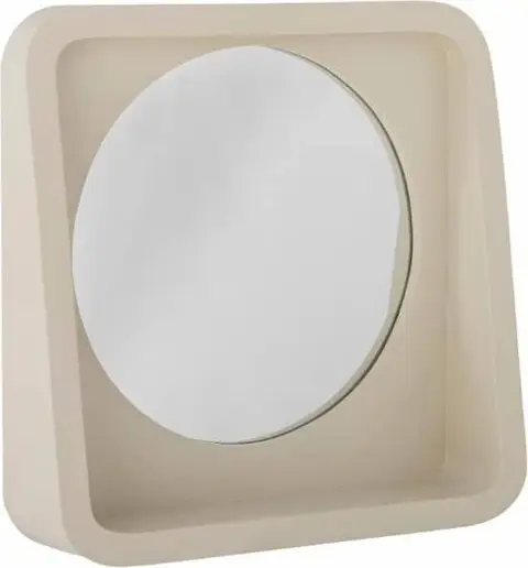 Spiegel mit Ablage Creme aus Polyresin
