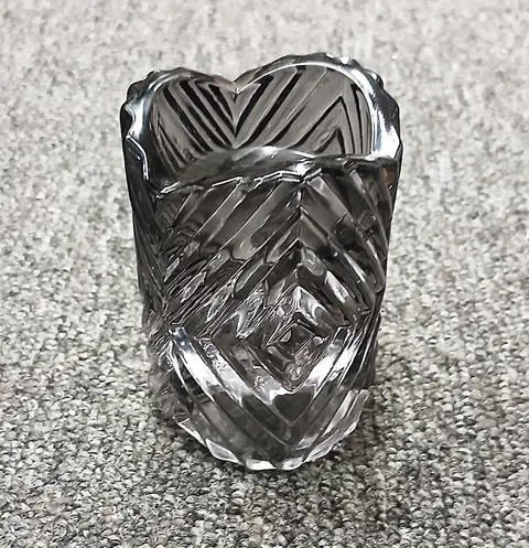 Kerzenständer Blume, Rauchig, Grau aus Glas