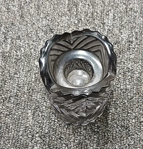 Kerzenständer Blume, Rauchig, Grau aus Glas – Ansicht 2 – Ansicht 2