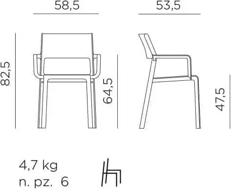 Nardi Trill Armchair bianco – Ansicht 2 – Ansicht 2
