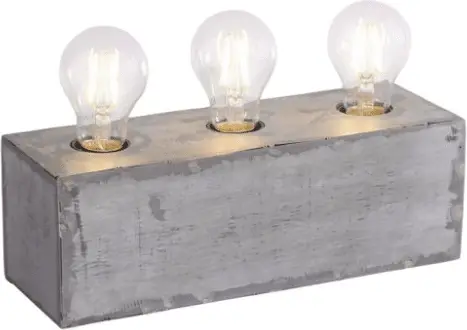 Tischlampe Eisenoptik, Grau aus Eisen