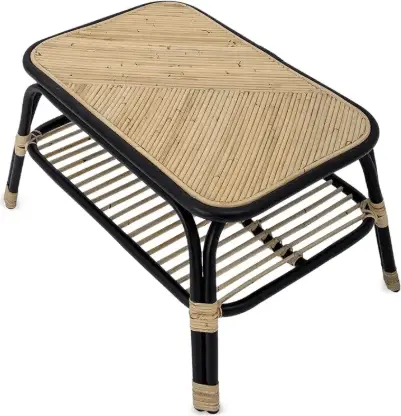 Couchtisch Lue, Schwrz aus Rattan – Ansicht 2 – Ansicht 2