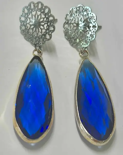 Ohrringe " blue drop", blau, silber